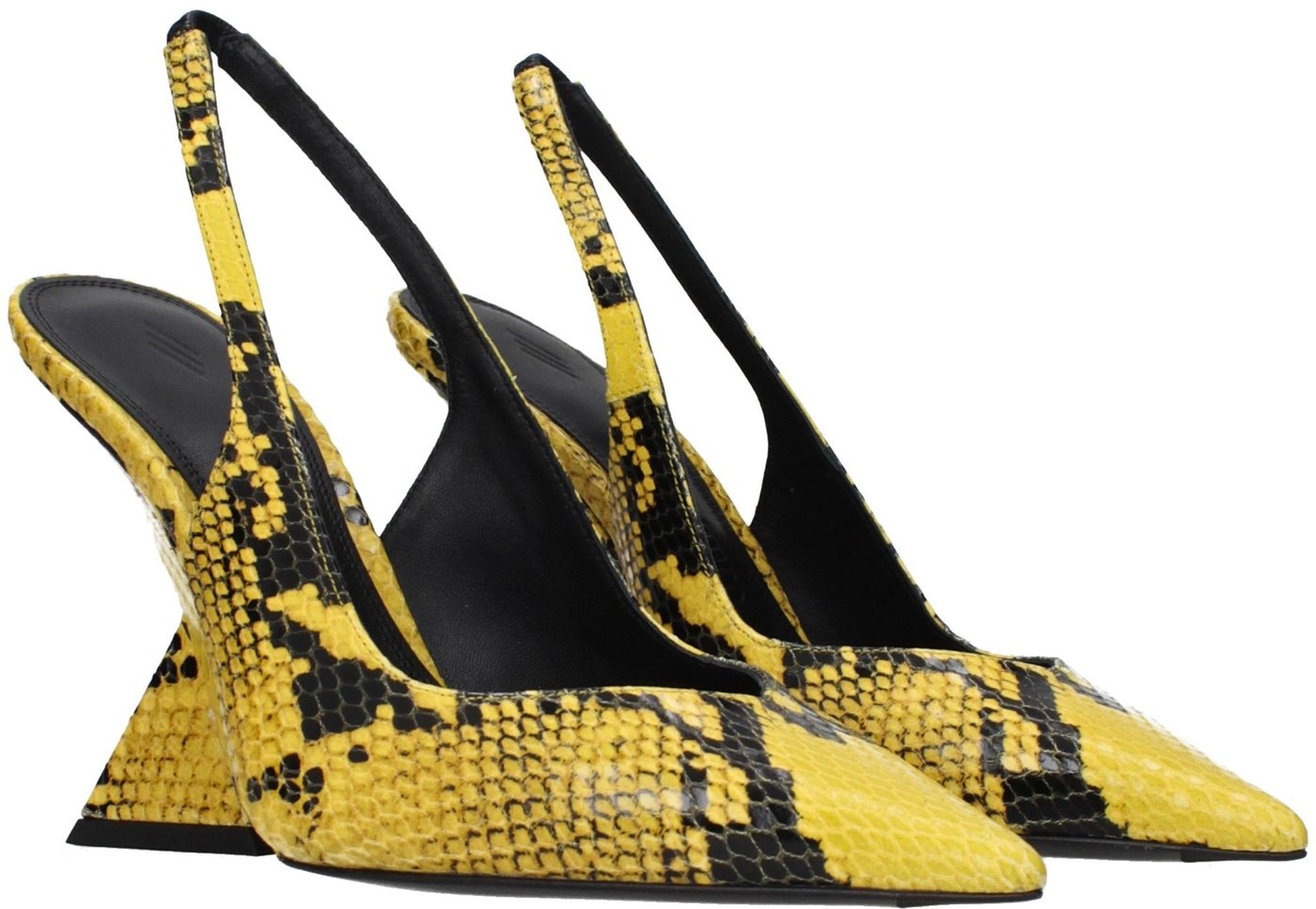 The Attico Yellow Leather Platform Pumps