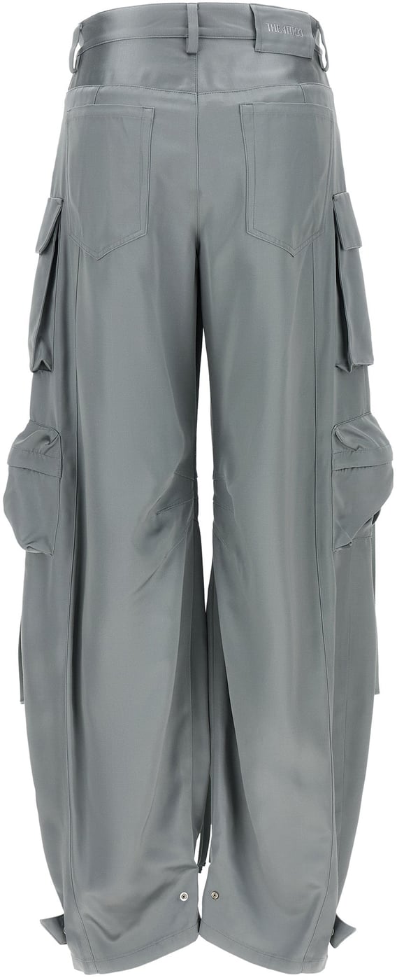 The Attico Gray Viscose Cargo Pants
