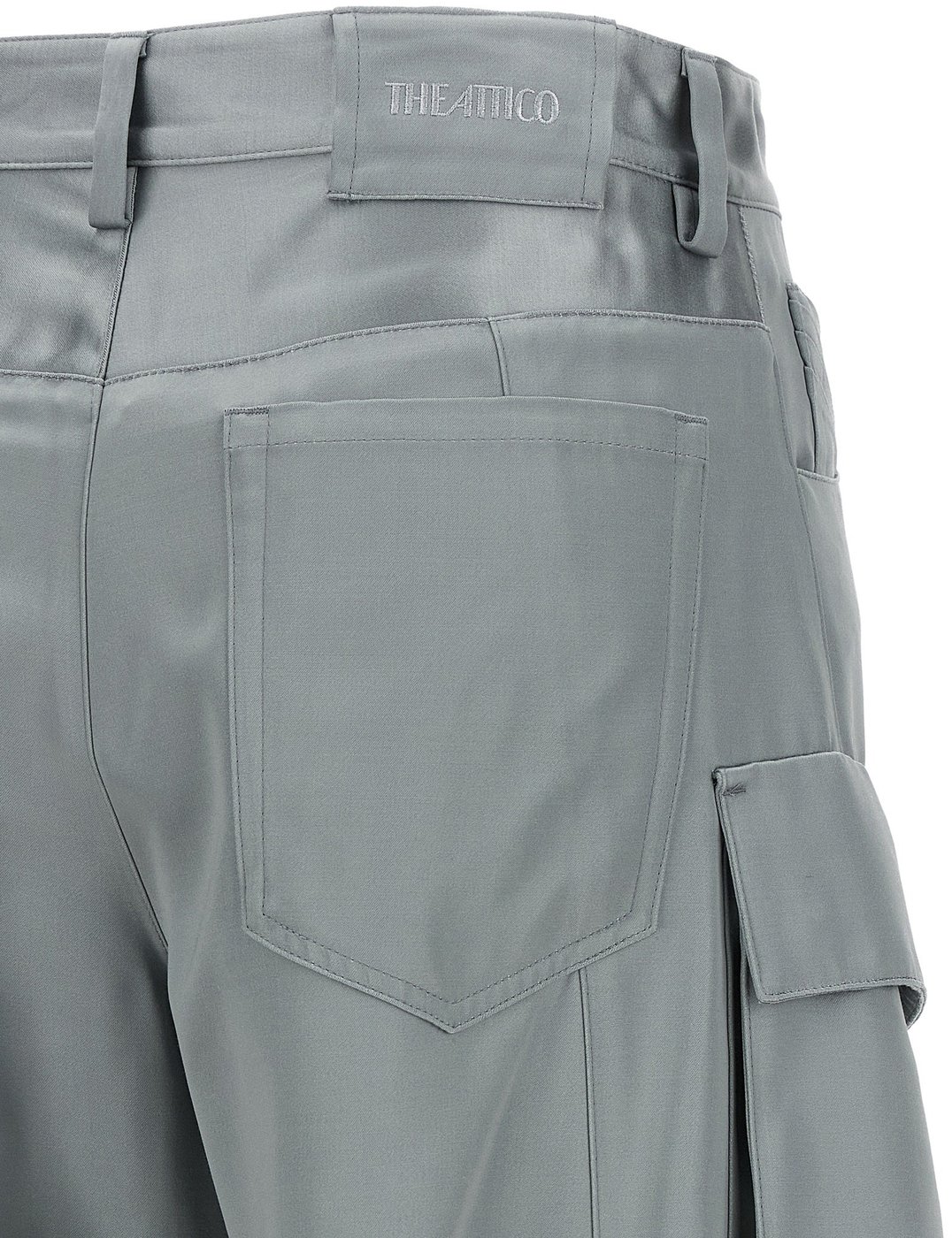 The Attico Gray Viscose Cargo Pants