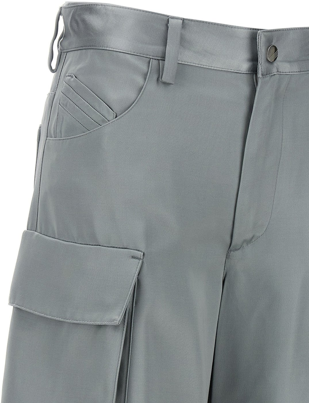 The Attico Gray Viscose Cargo Pants