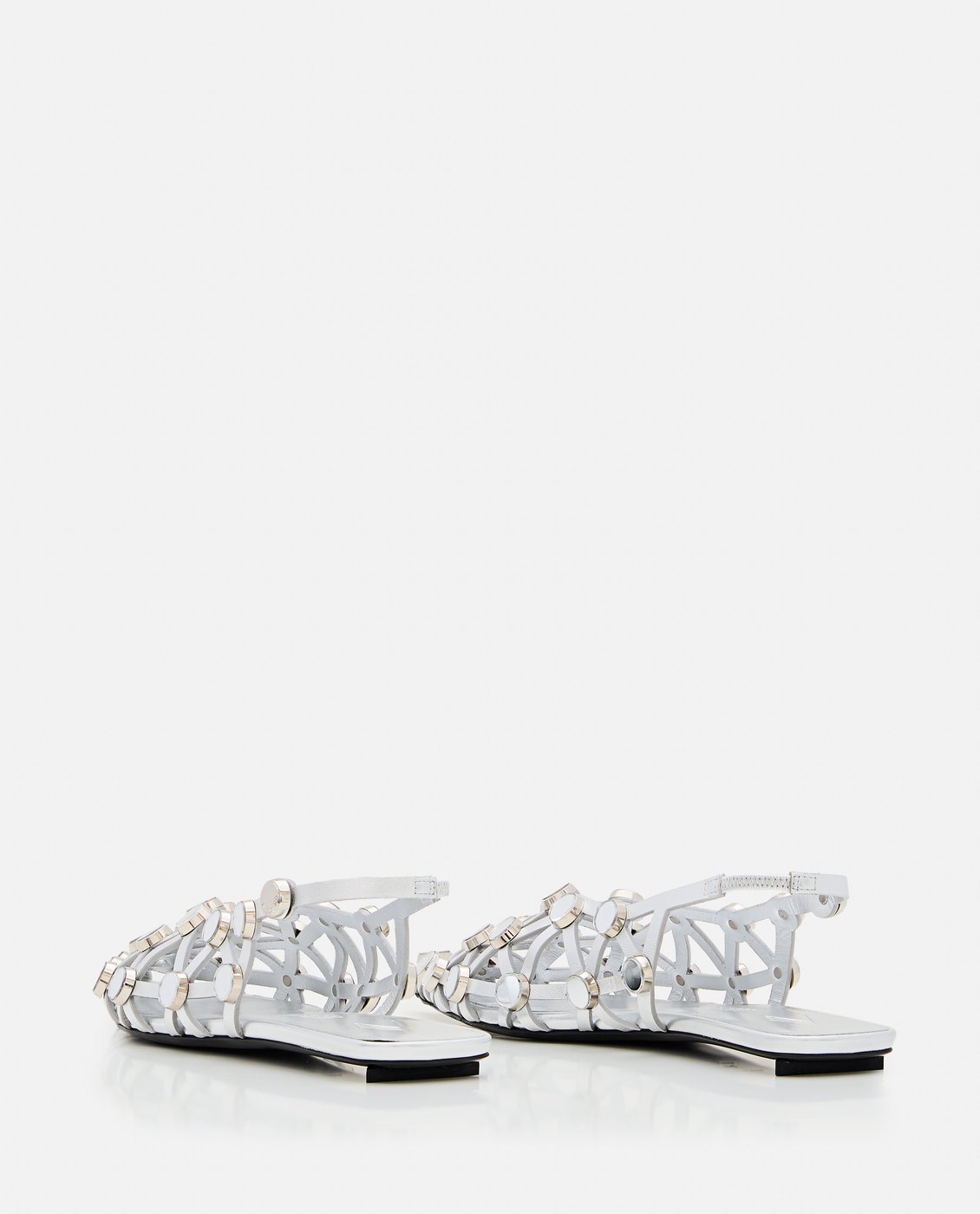 Pointed Ballerina Flats With Mirror Accents