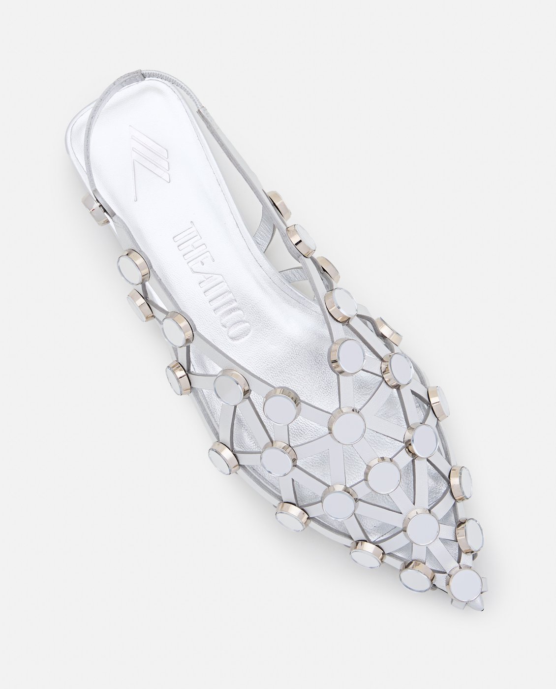 Pointed Ballerina Flats With Mirror Accents