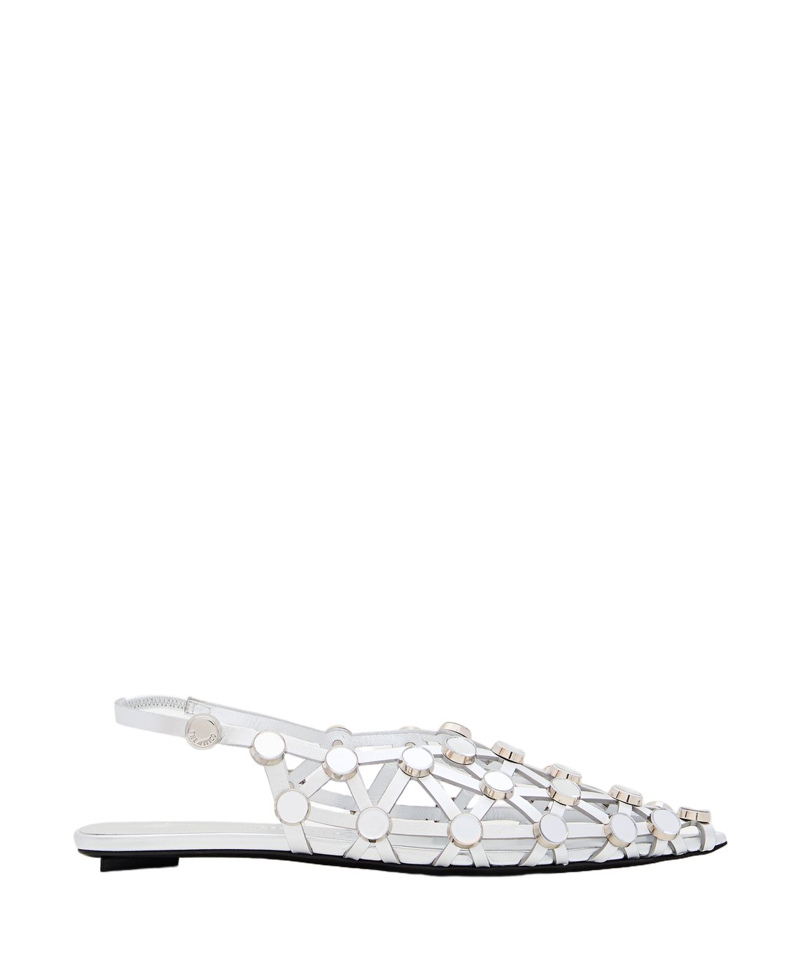 Pointed Ballerina Flats With Mirror Accents