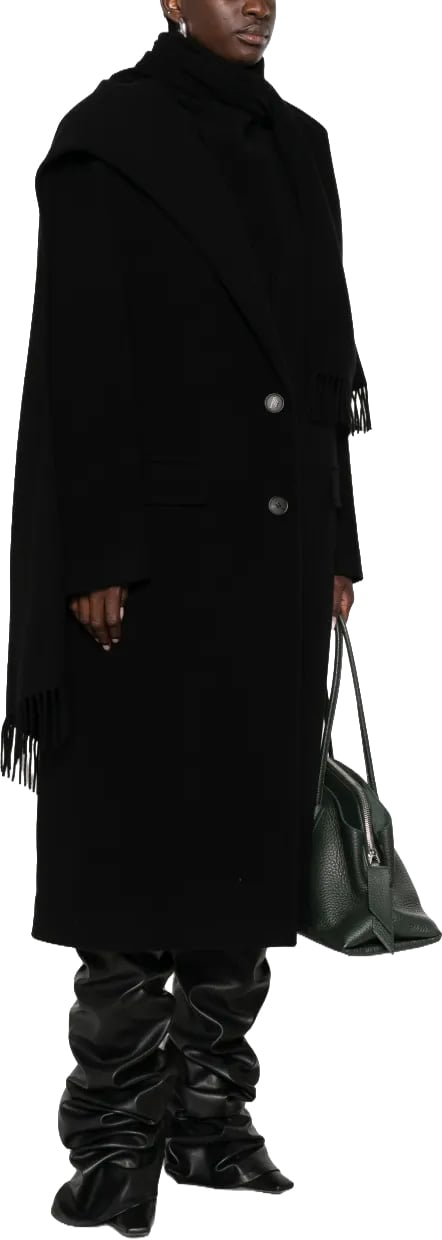 Long Coat Wool Cloth Black
