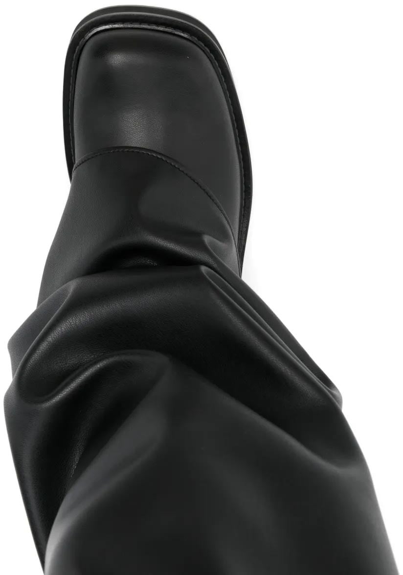 Robin Otk Thigh High Flat Pelle Sintetica Black
