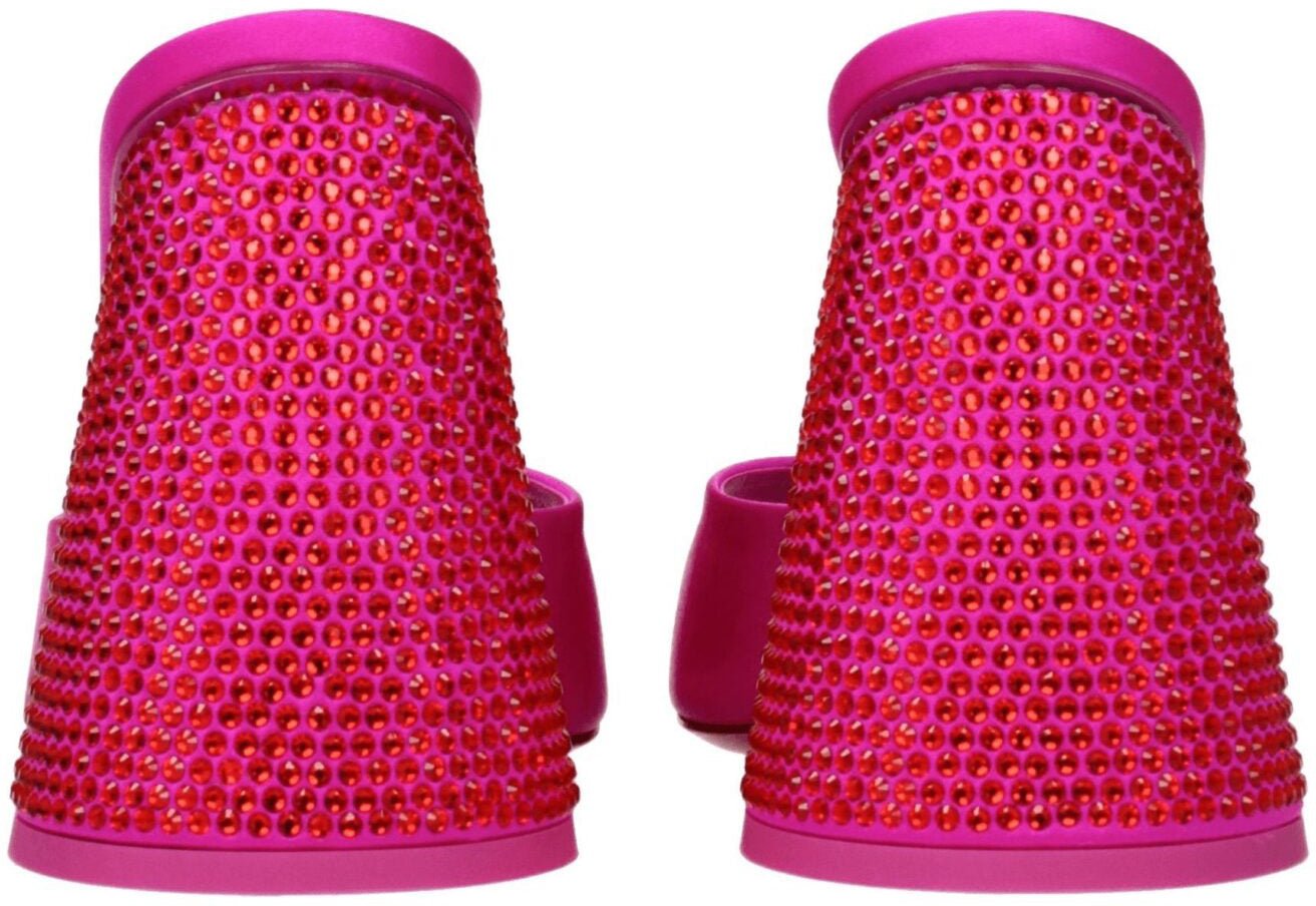 The Attico Pink Satin Platform Sandals
