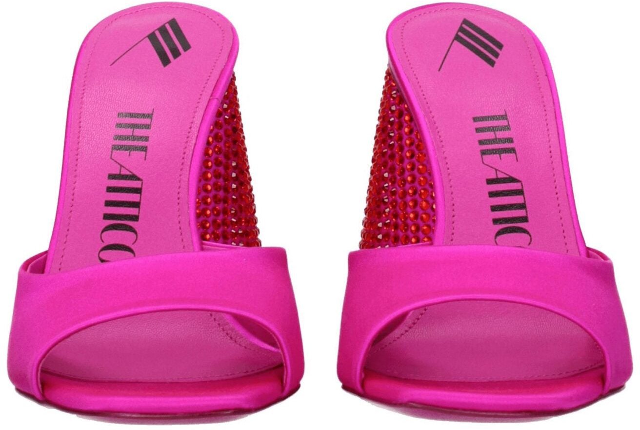 The Attico Pink Satin Platform Sandals