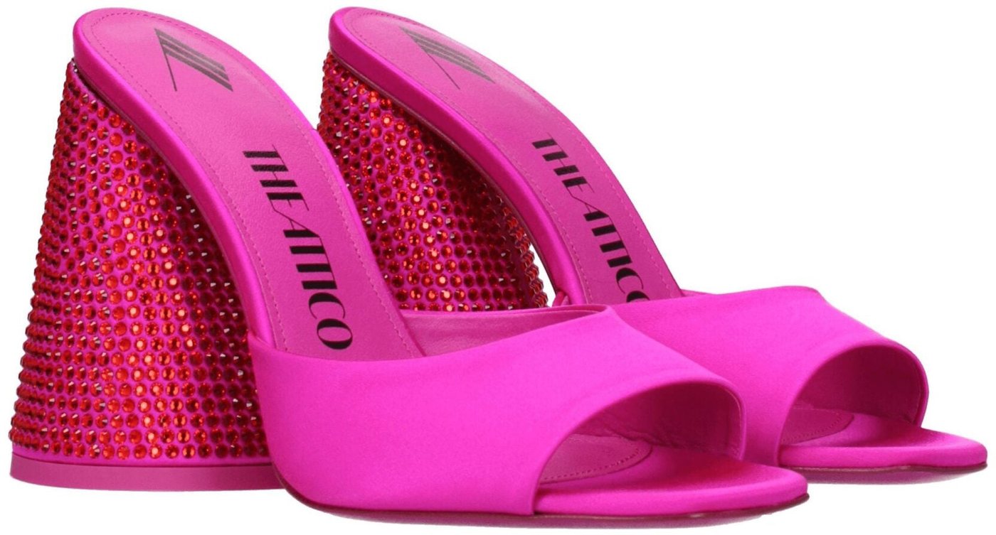 The Attico Pink Satin Platform Sandals