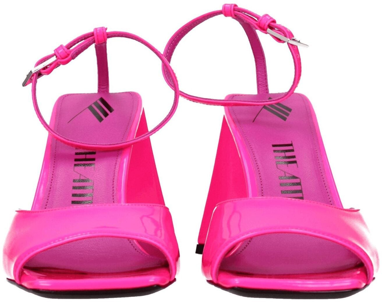 The Attico Pink Leather Stiletto Heel Sandals