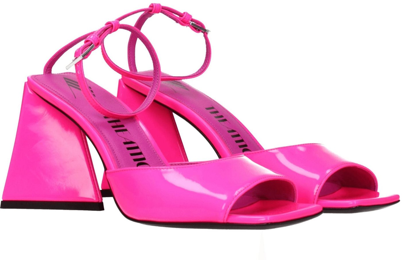 The Attico Pink Leather Stiletto Heel Sandals