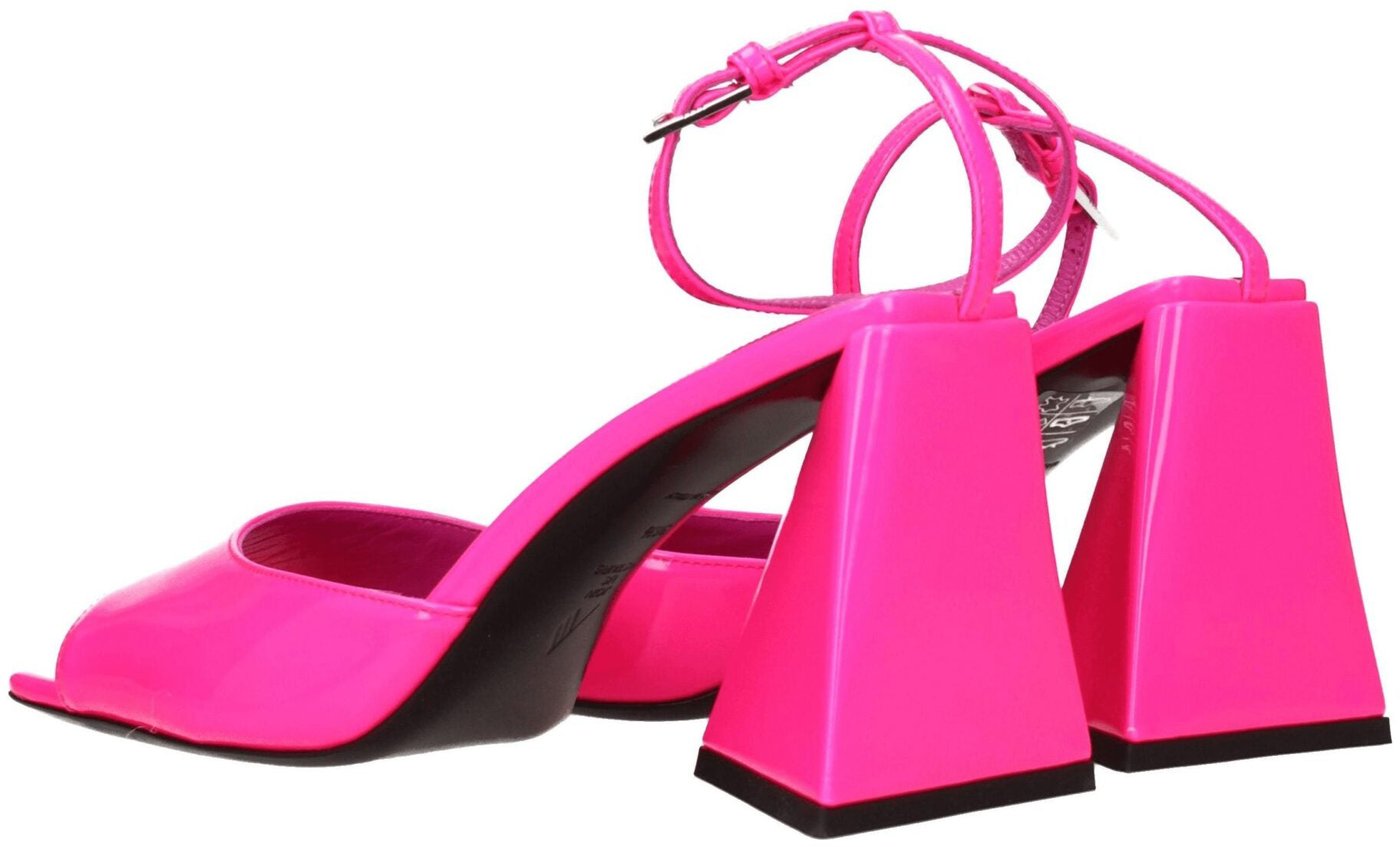 The Attico Pink Leather Stiletto Heel Sandals