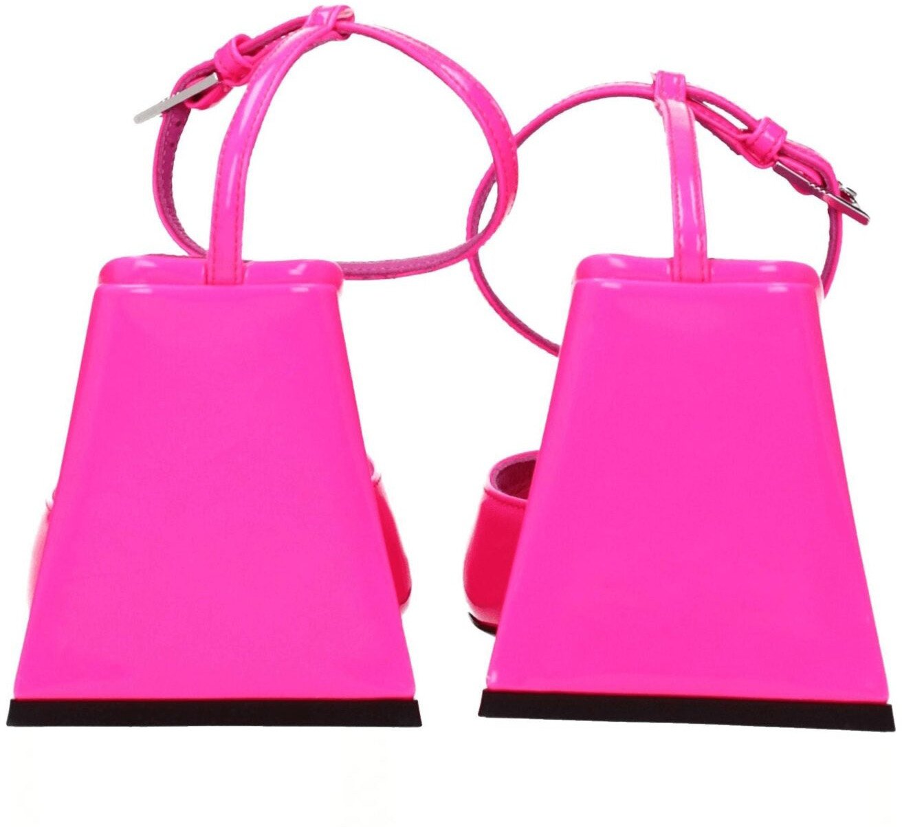 The Attico Pink Leather Stiletto Heel Sandals