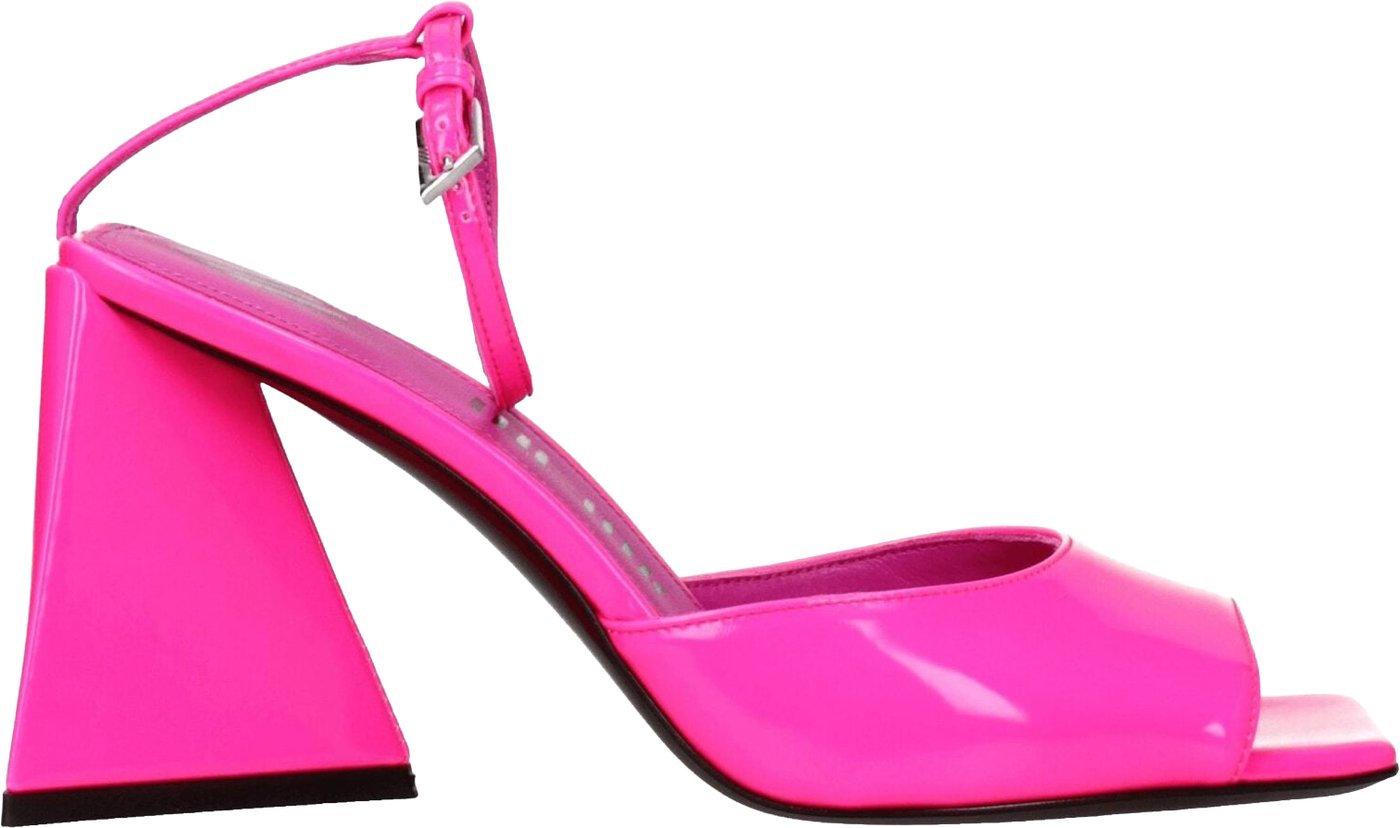 The Attico Pink Leather Stiletto Heel Sandals