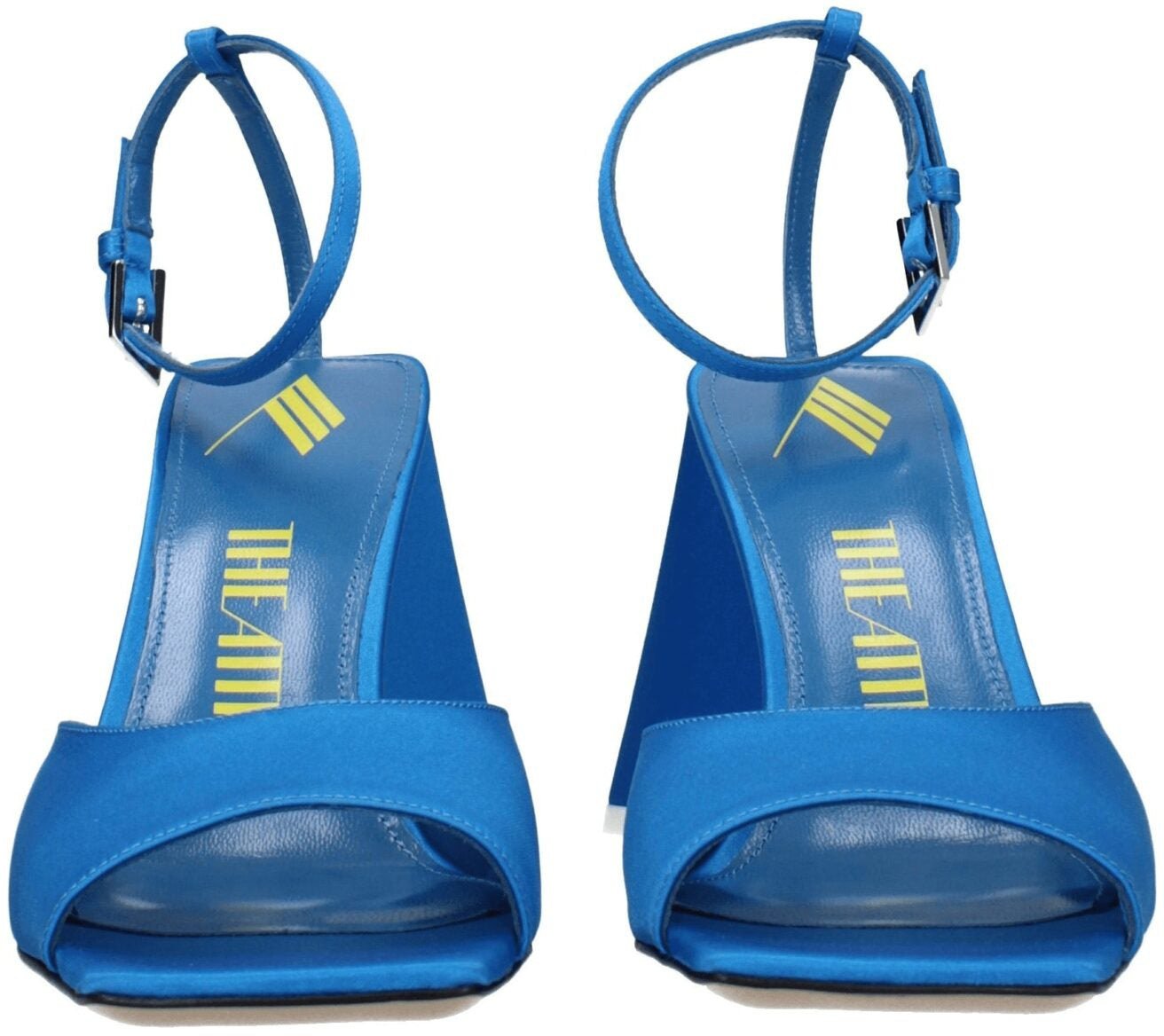 The Attico Blue Satin Stiletto Heel Sandals