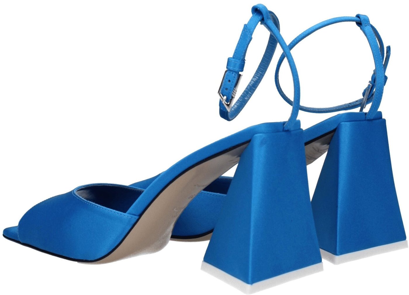 The Attico Blue Satin Stiletto Heel Sandals