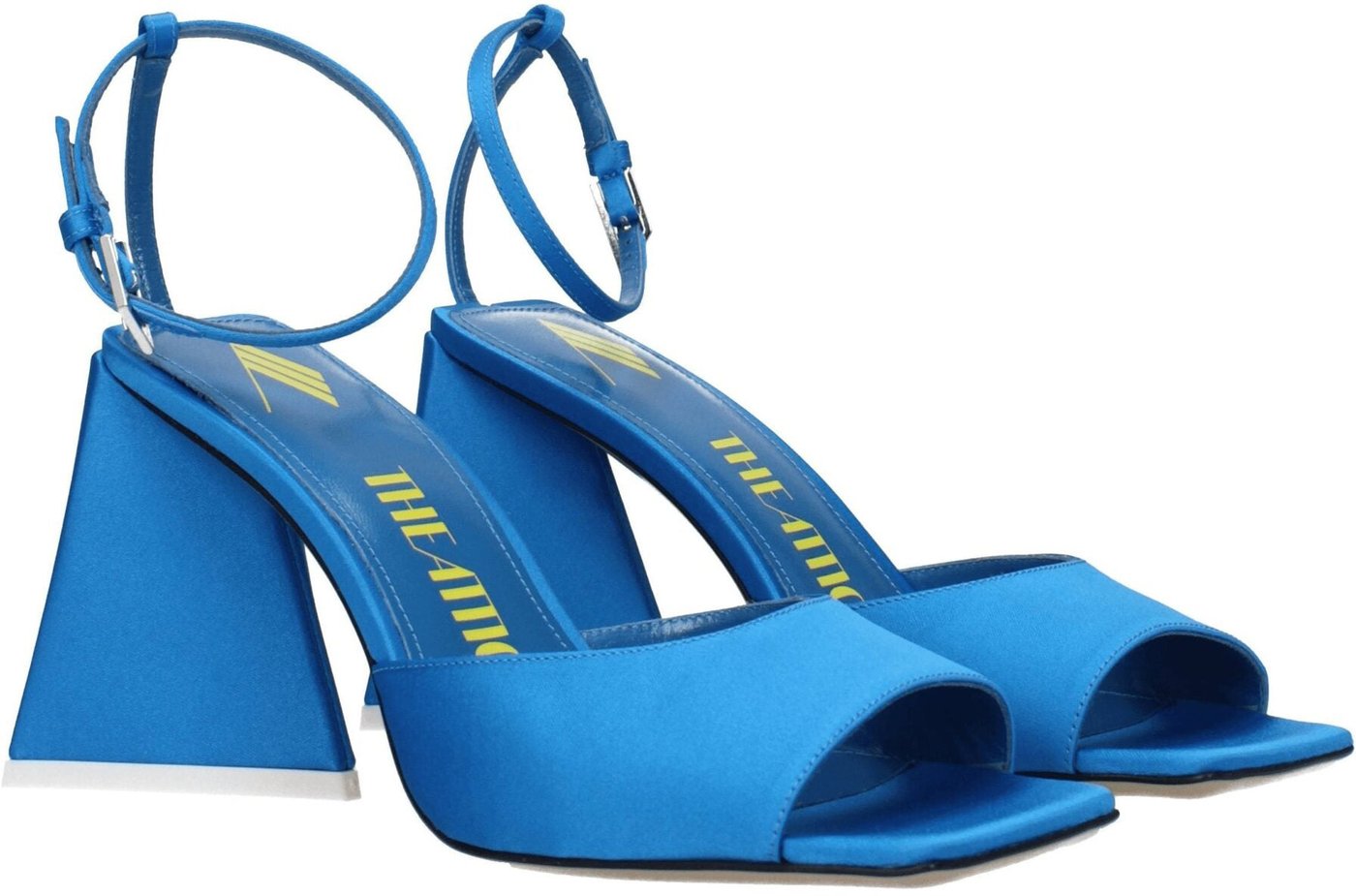 The Attico Blue Satin Stiletto Heel Sandals