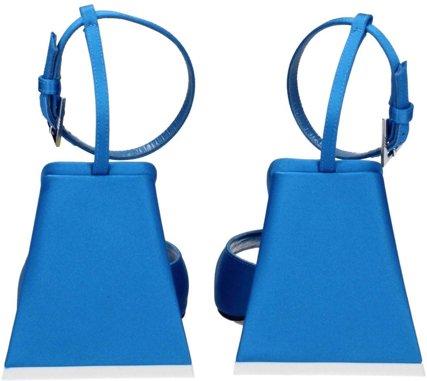 The Attico Blue Satin Stiletto Heel Sandals