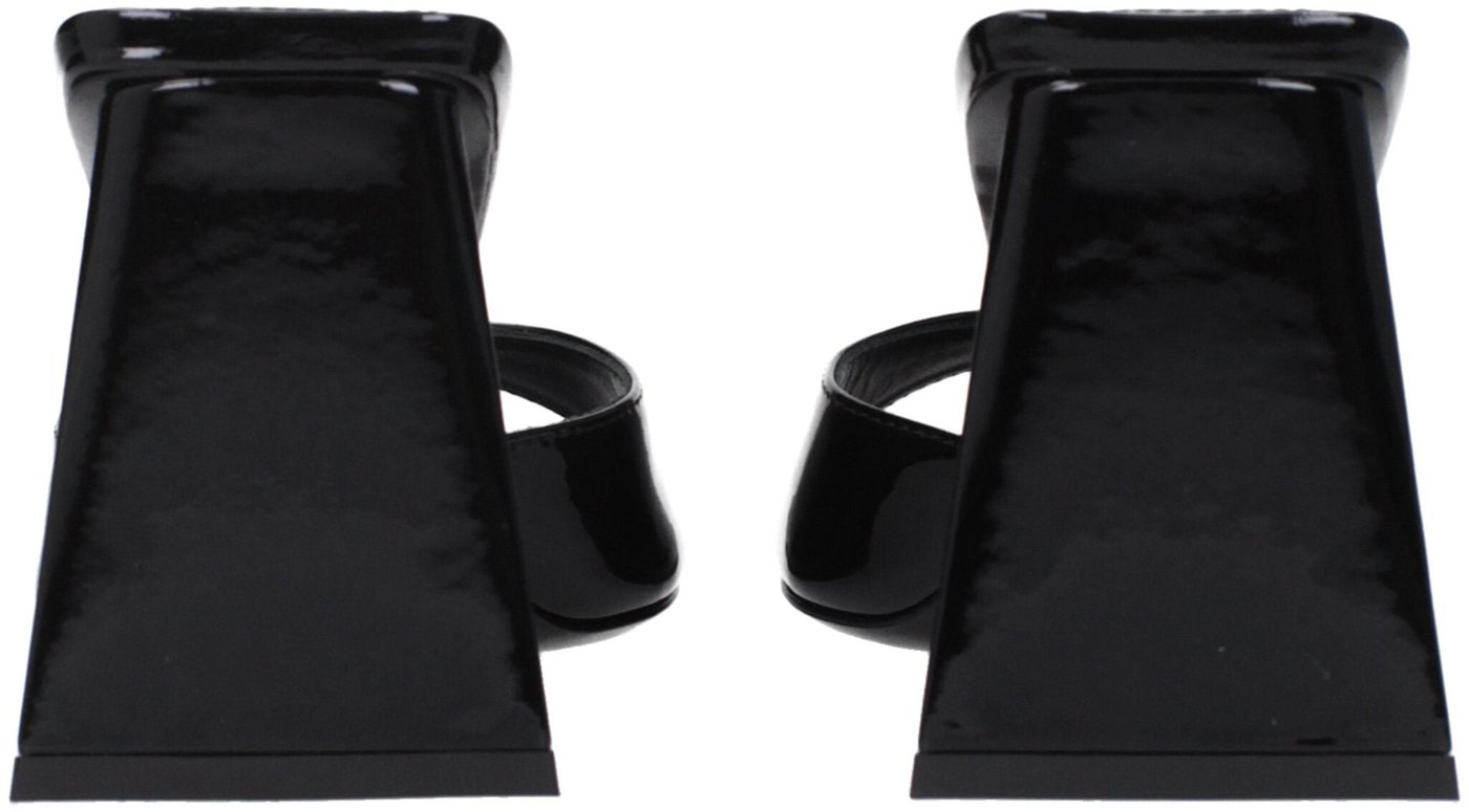 The Attico Black Leather Stiletto Heel Sandals