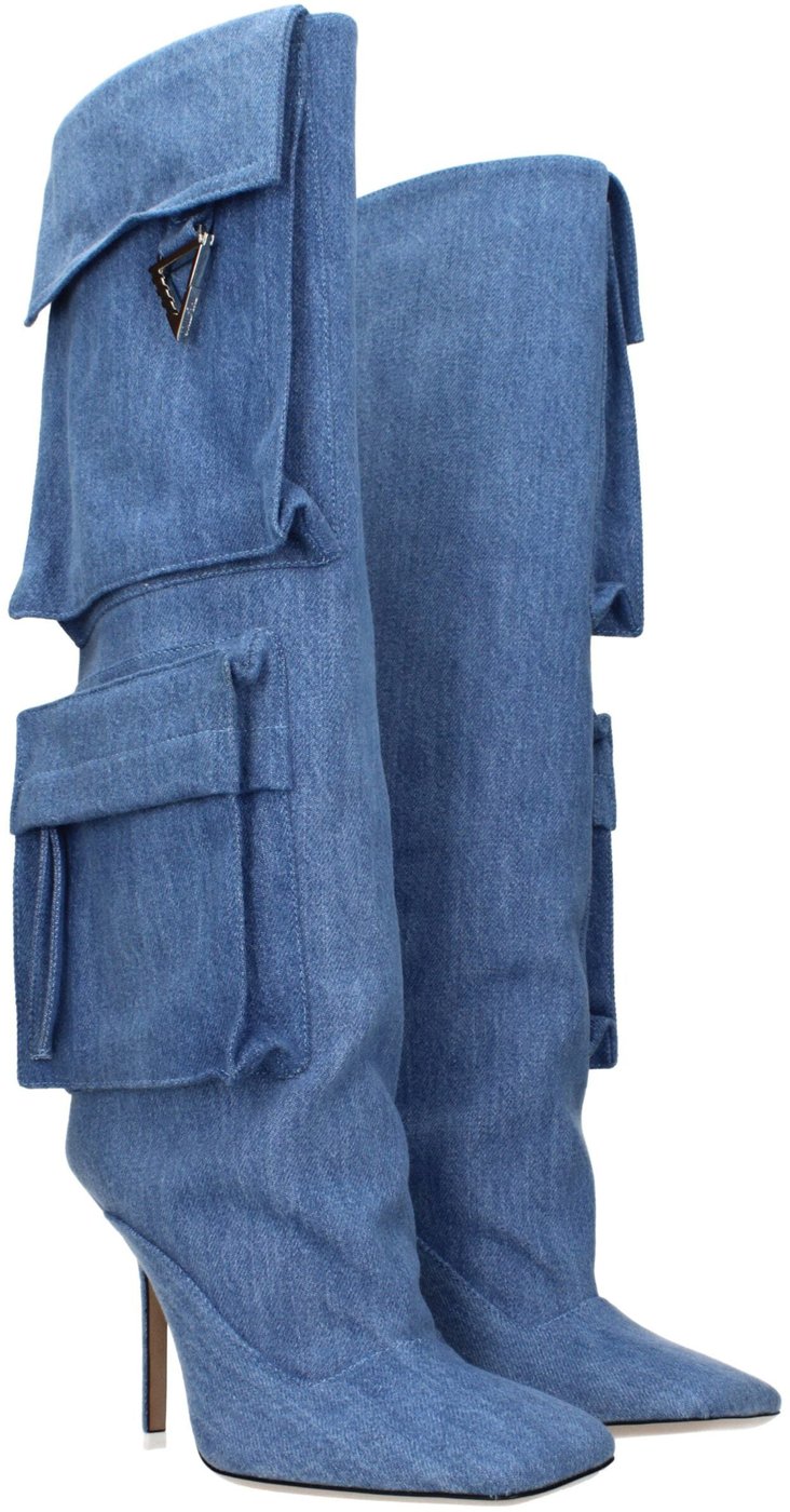 The Attico Light Blue Fabric Boots