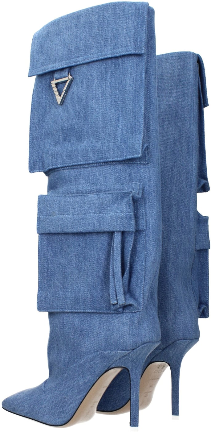 The Attico Light Blue Fabric Boots