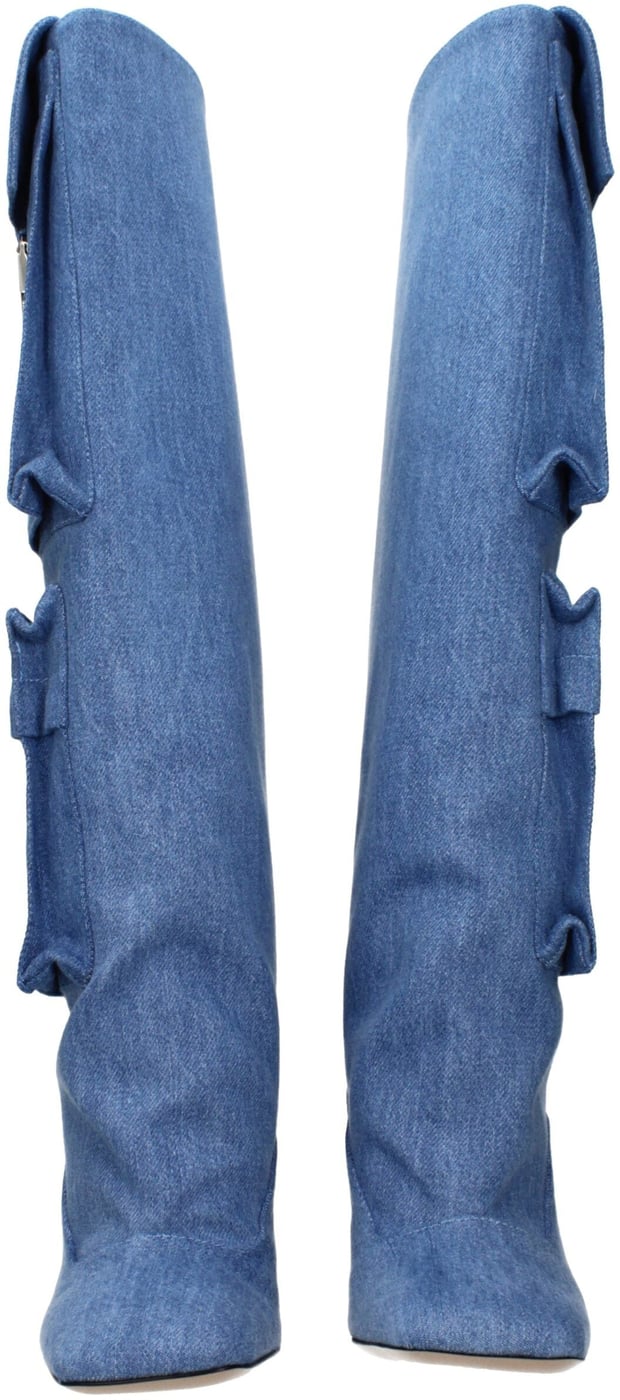 The Attico Light Blue Fabric Boots