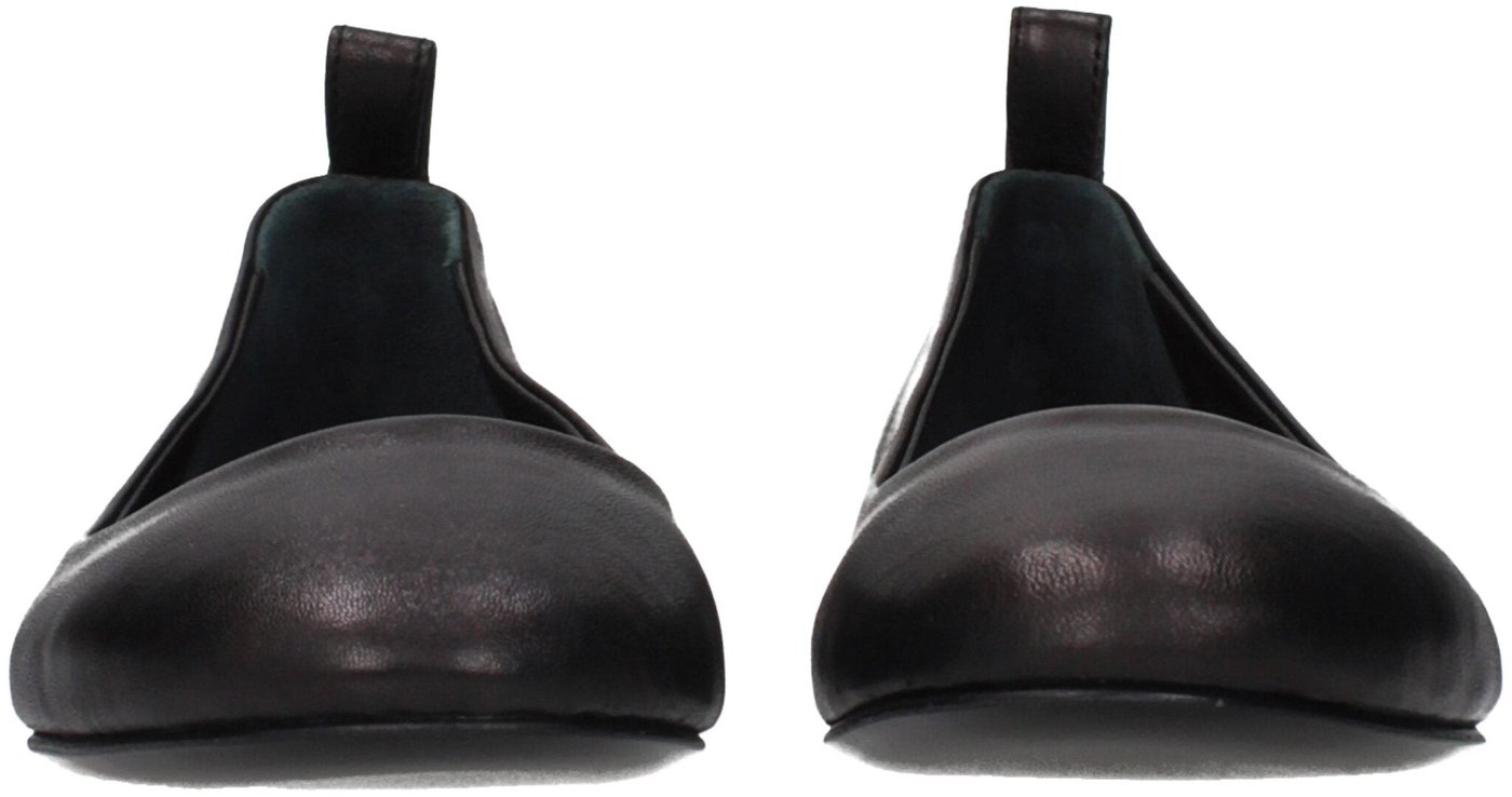 The Attico Black Leather Ballet Flats
