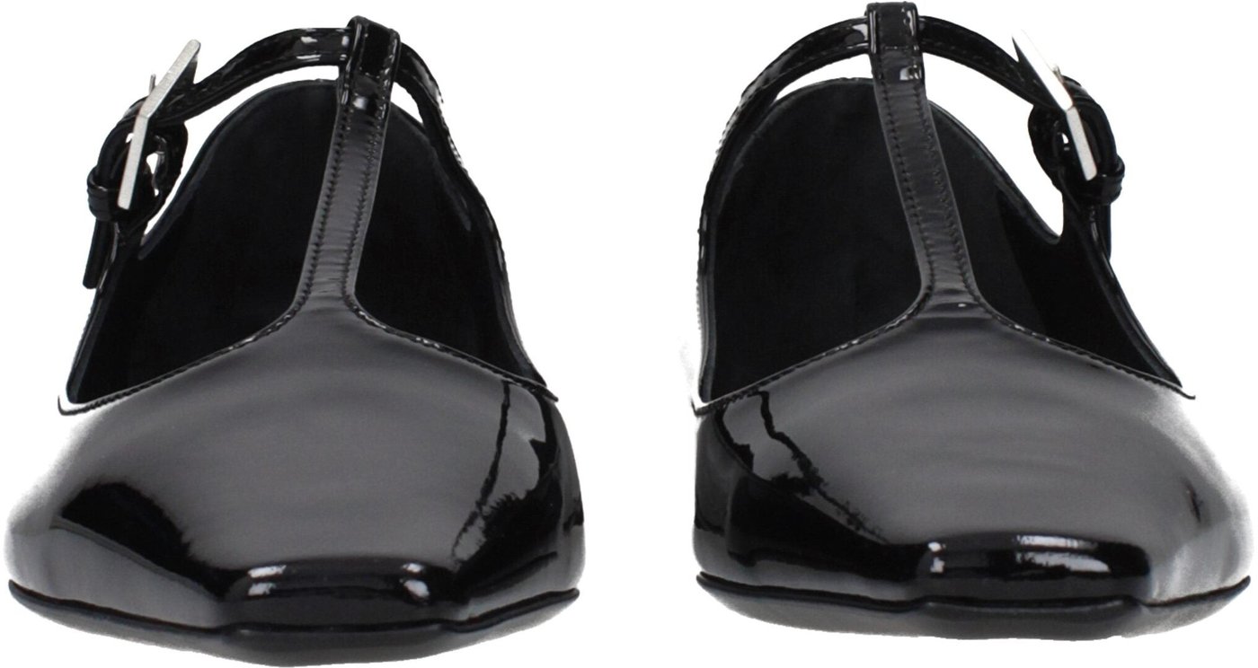 The Attico Black Leather Ballet Flats