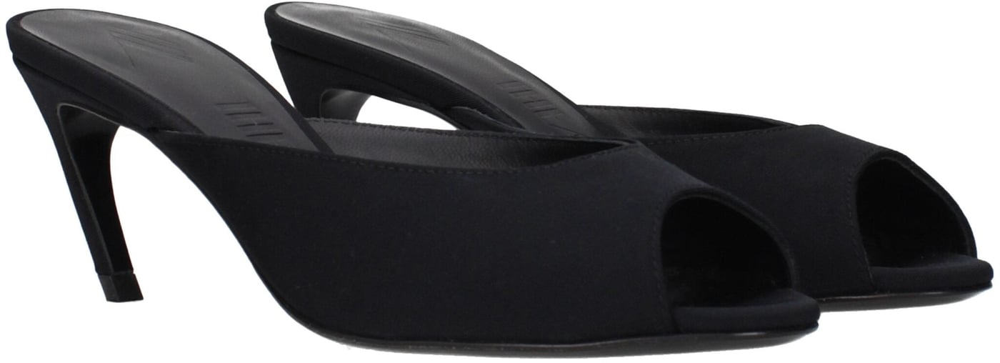 The Attico Black Fabric Flat Sandals