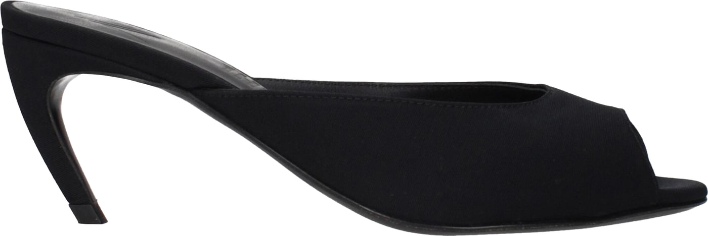 The Attico Black Fabric Flat Sandals