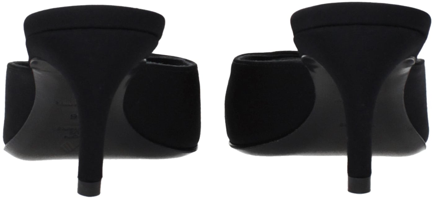 The Attico Black Fabric Flat Sandals