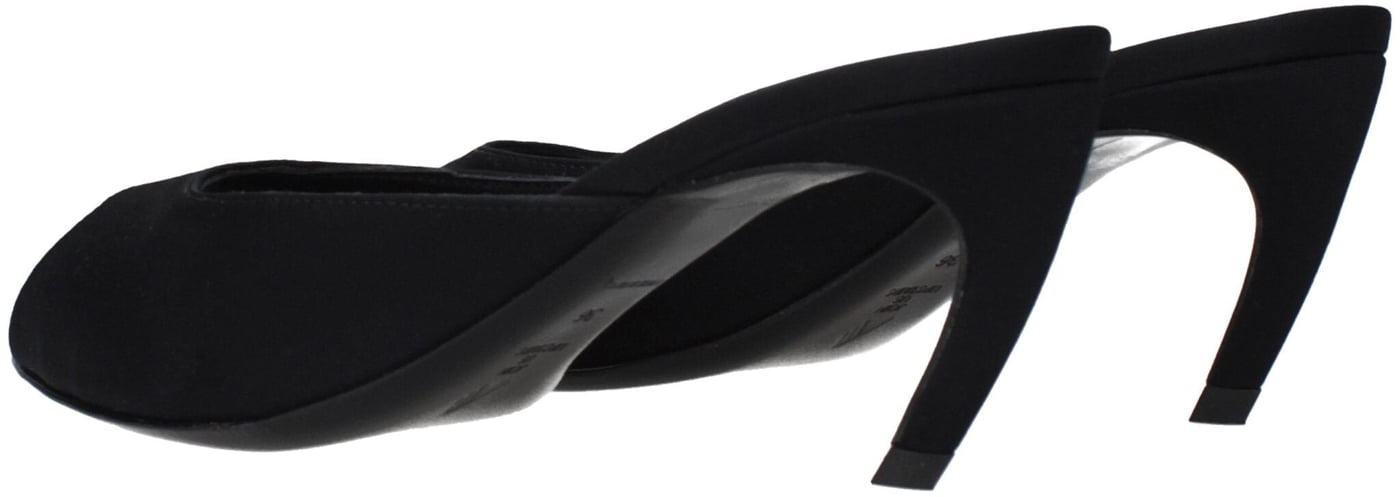 The Attico Black Fabric Flat Sandals