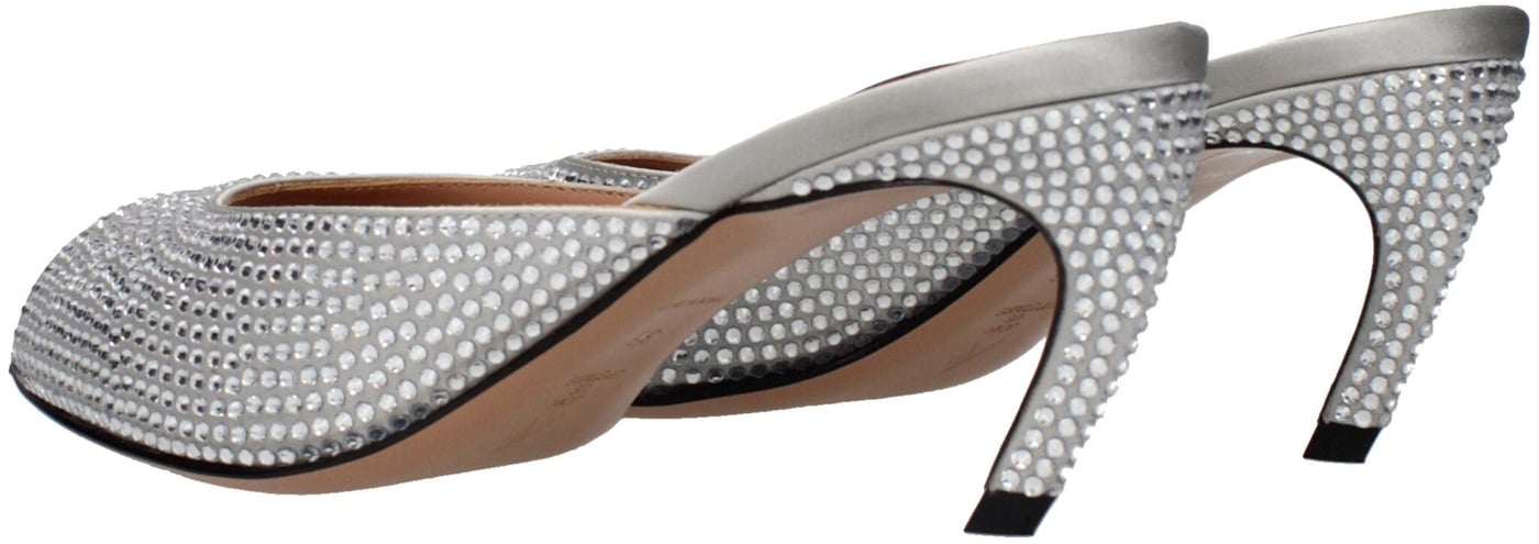 The Attico Gray Satin Stiletto Heel Sandals