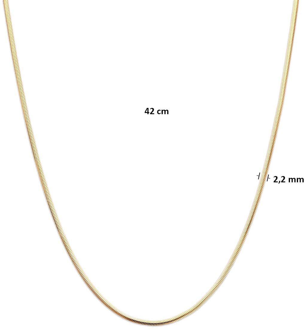 THOB Collier 40.36967 14k Geelgoud Slang Plat (Bol)2.2mm 42cm