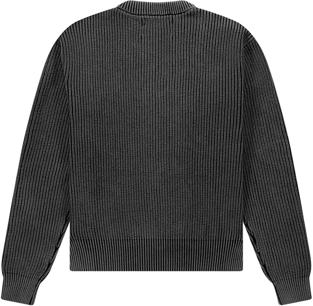 Fisherman Rib Knit Crewneck | Black