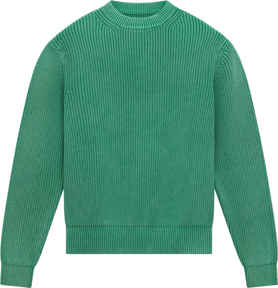 Fisherman Rib Knit Crewneck | Aqua