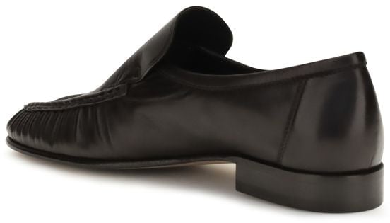 The Row Brown Suede Leather Slip-On Loafers