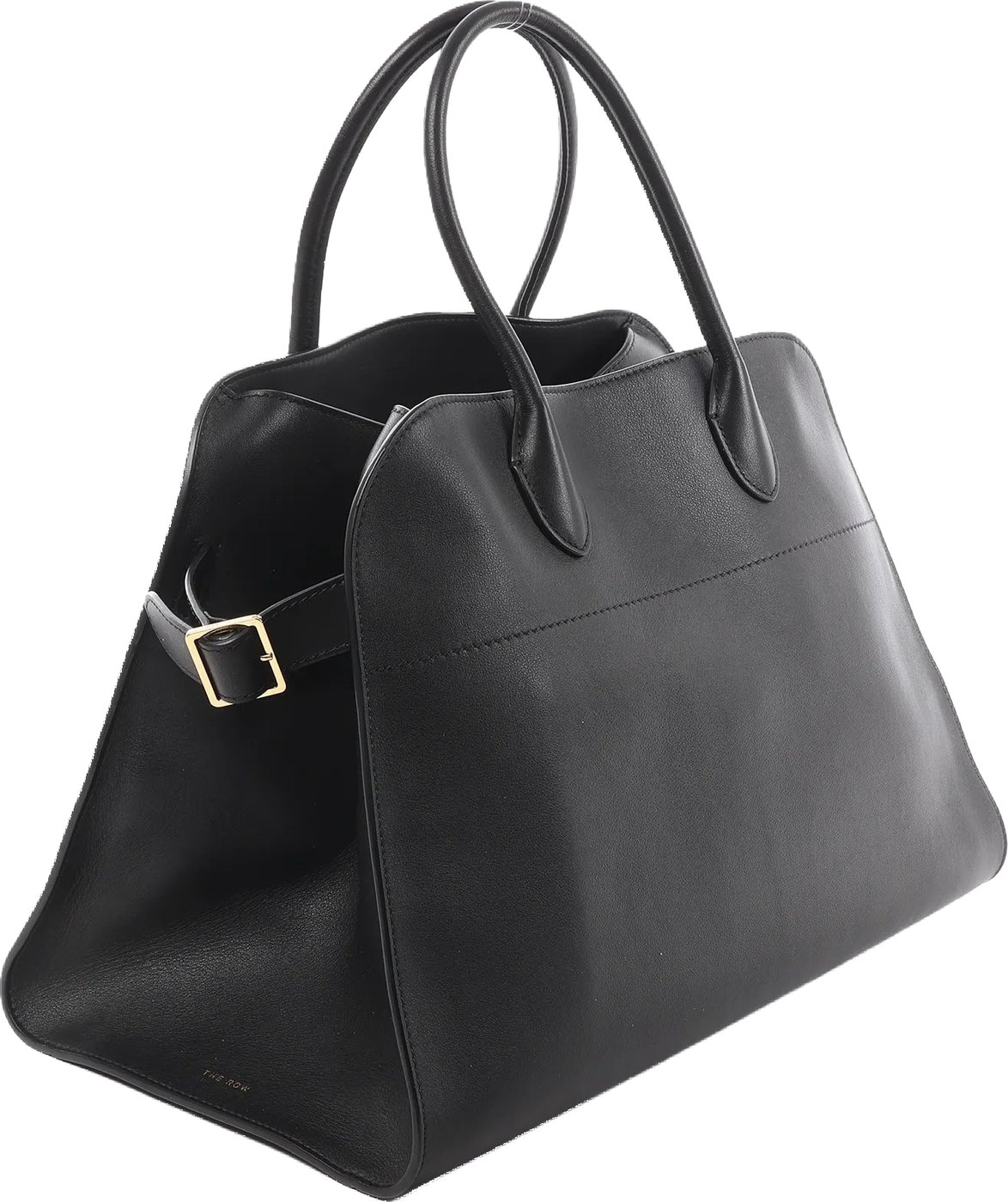 The Row Soft Margaux 15 Leather Handbag in Black