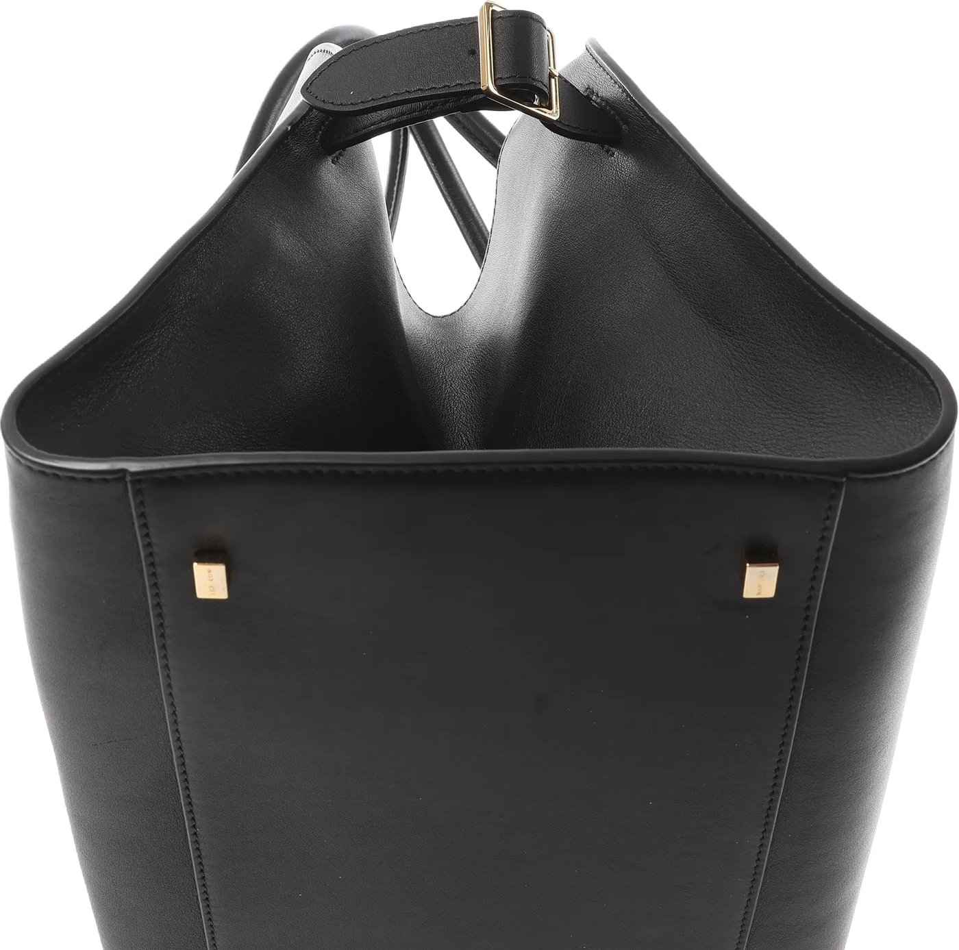 The Row Soft Margaux 15 Leather Handbag in Black