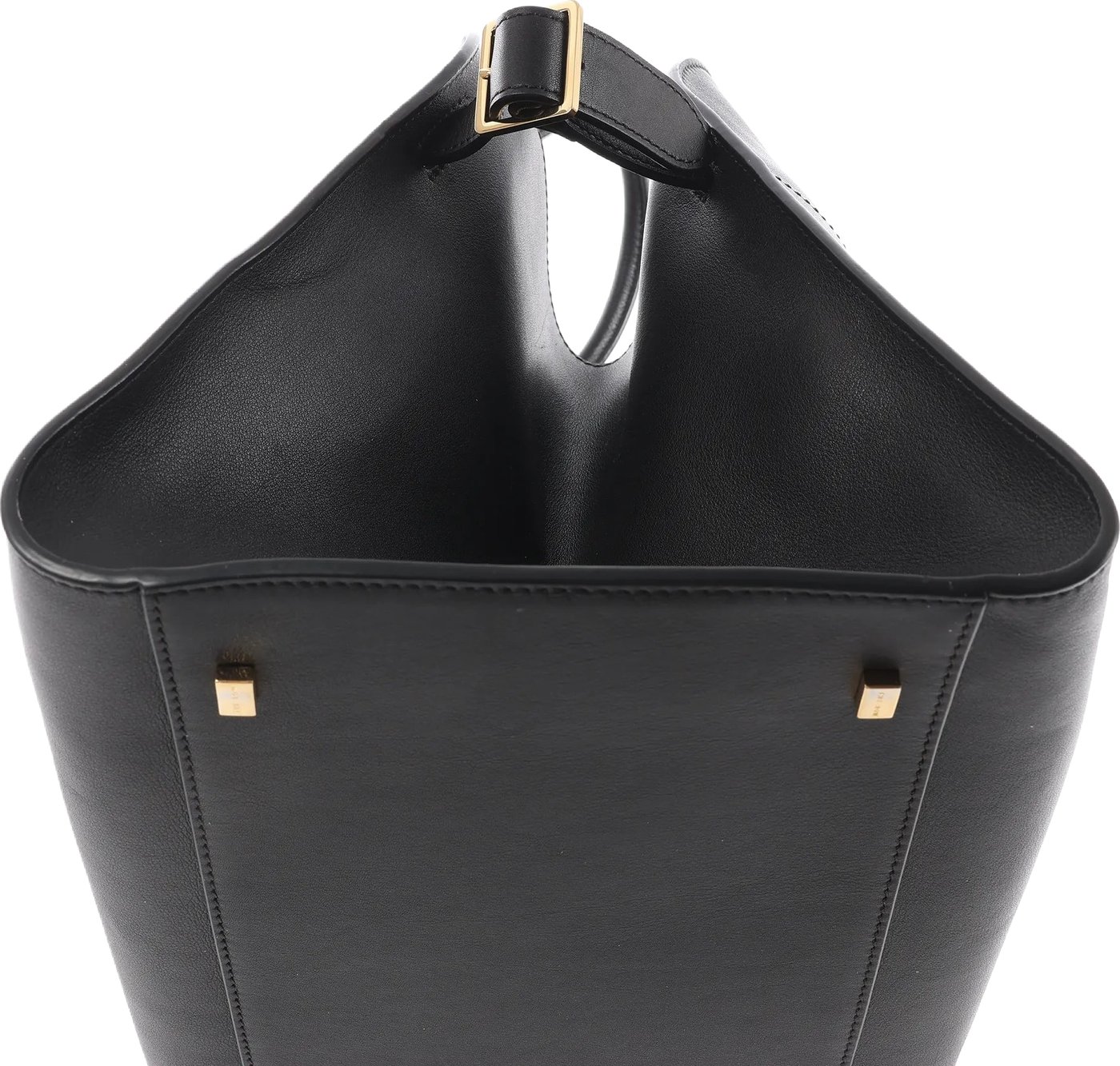The Row Soft Margaux 15 Leather Handbag in Black