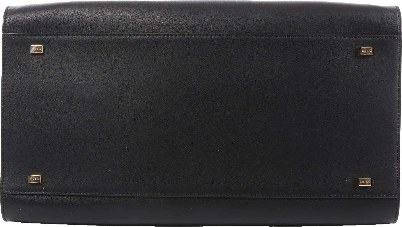 The Row Soft Margaux 15 Leather Handbag in Black