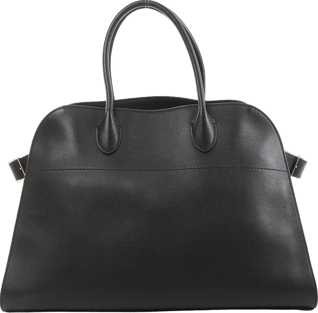 The Row Soft Margaux 15 Leather Handbag in Black