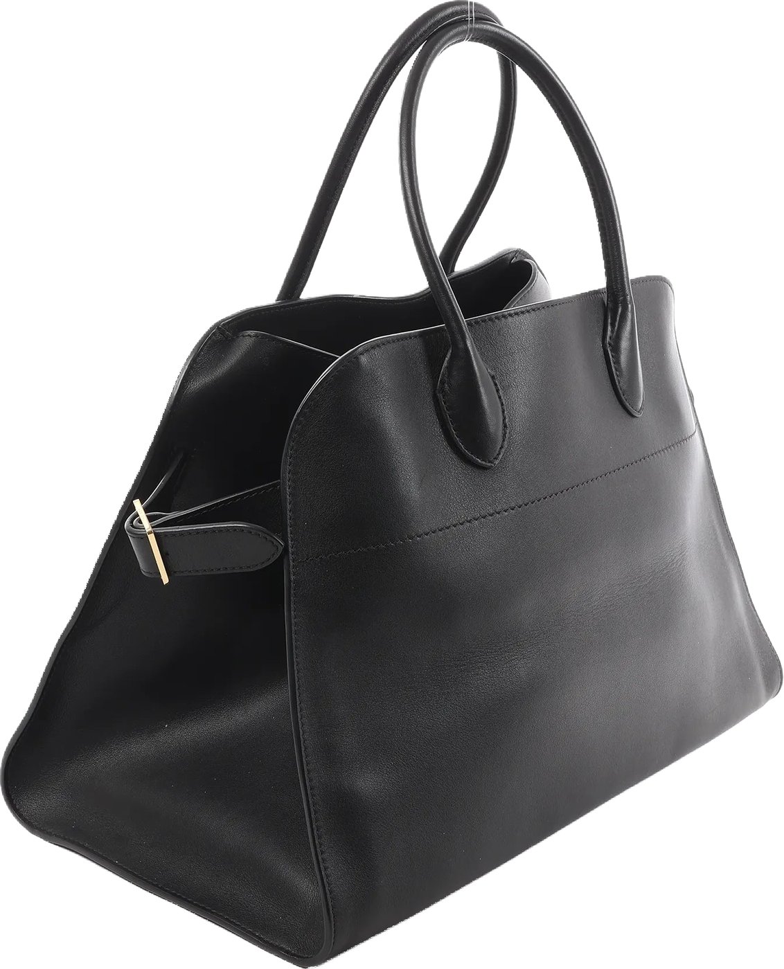 The Row Soft Margaux 15 Leather Handbag in Black