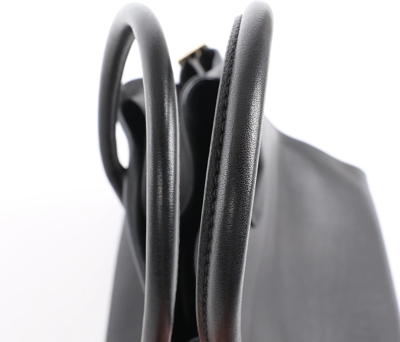 The Row Soft Margaux 15 Leather Handbag in Black