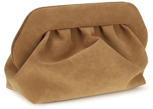 THEMOIRè Beige Suede Leather Handbag