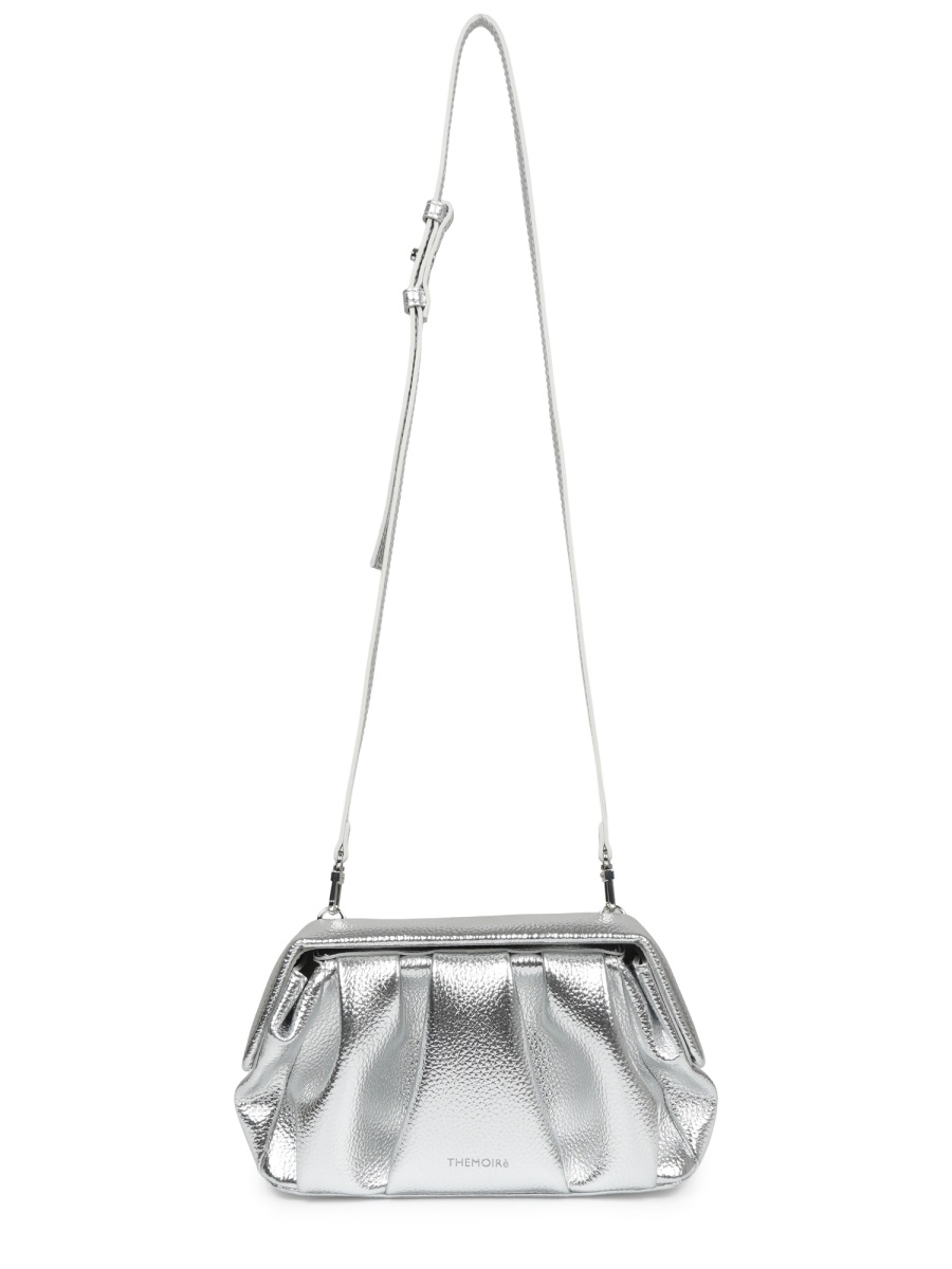 Metallic Silver Shoulder Bag with Structured Design