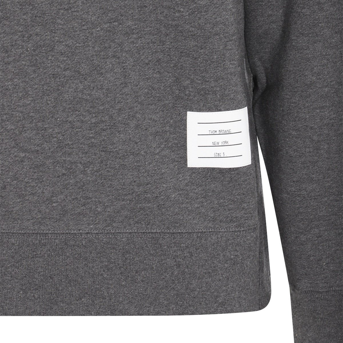 Dark Grey Cotton Sweatshirt With Signature T-Bar Stripes
