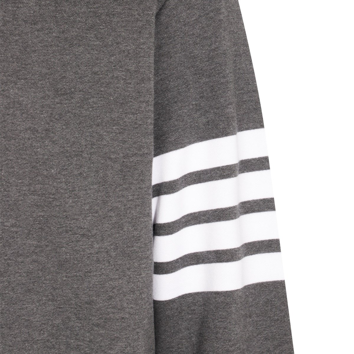 Dark Grey Cotton Sweatshirt With Signature T-Bar Stripes