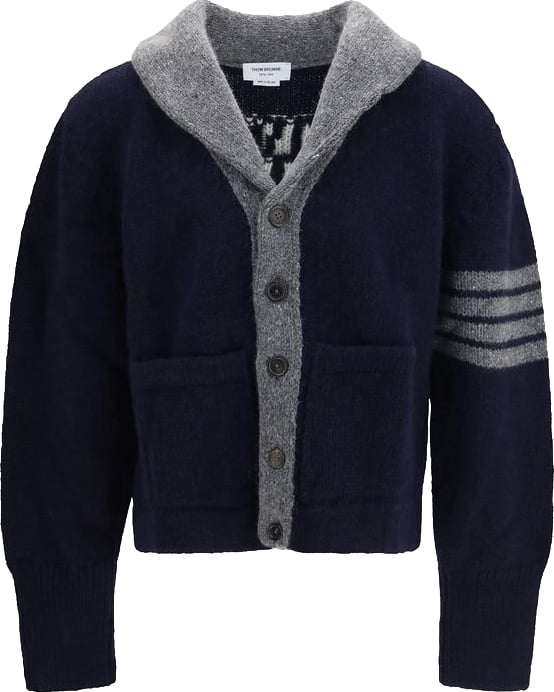 Thom Browne Blue Wool Oves Aries Cardigan