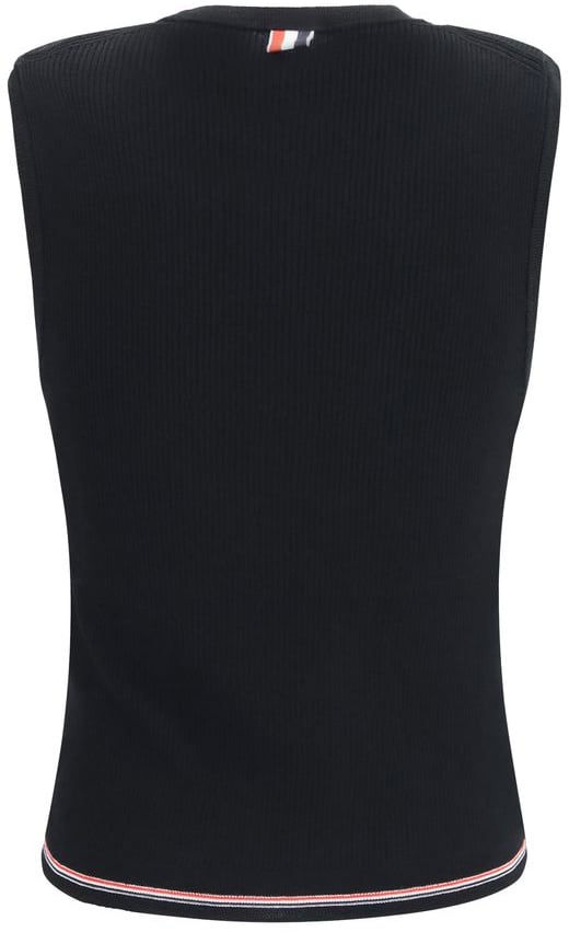 Thom Browne Black Wool Oves Aries Sleeveles T-Shirt