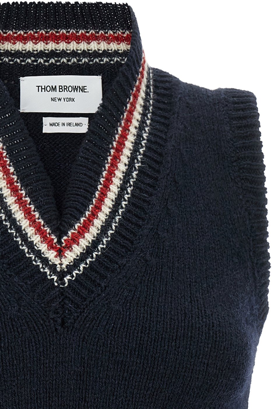 Thom Browne Blue Wool Sleeveless Jacket